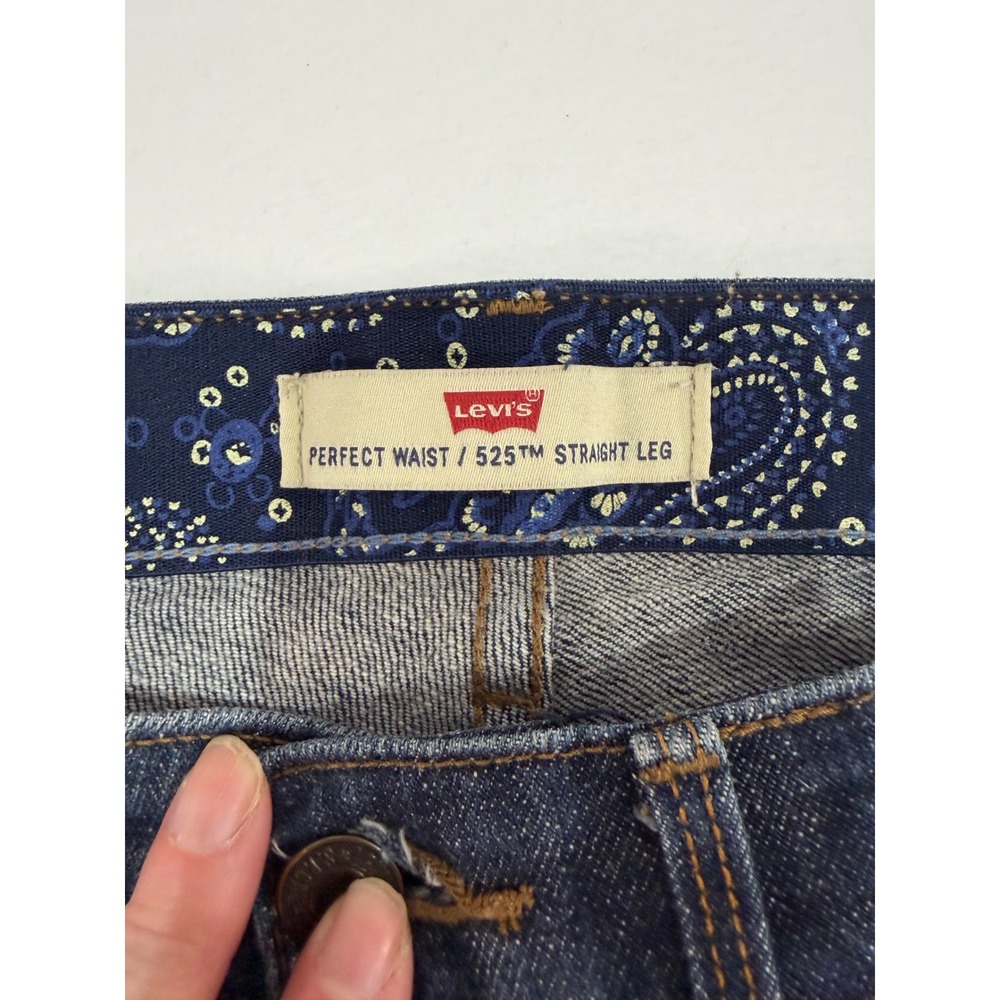 Levis 525 Straight Leg Jeans Women 29 Dark Wash Blue Perfect Waist Classic Denim - Picture 5 of 11